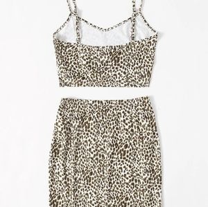 Leopard print skirt and crop top set